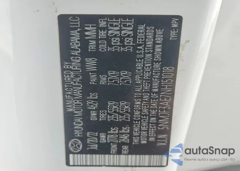2022 Hyundai Tucson Sel from USA, damaged, VIN 5NMJF3AE7NH151018